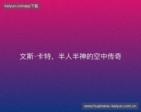 文斯·卡特，半人半神的空中传奇