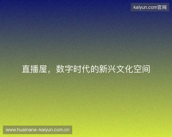 直播屋，数字时代的新兴文化空间